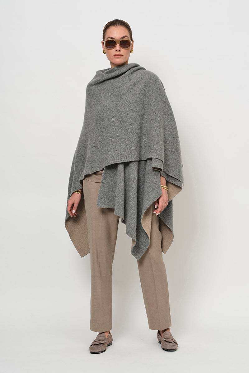 Two-tone poncho