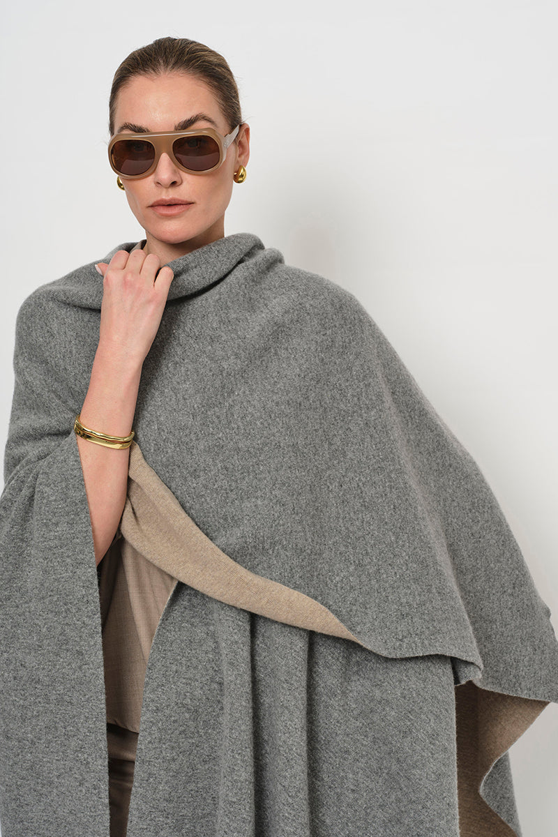 Two-tone poncho