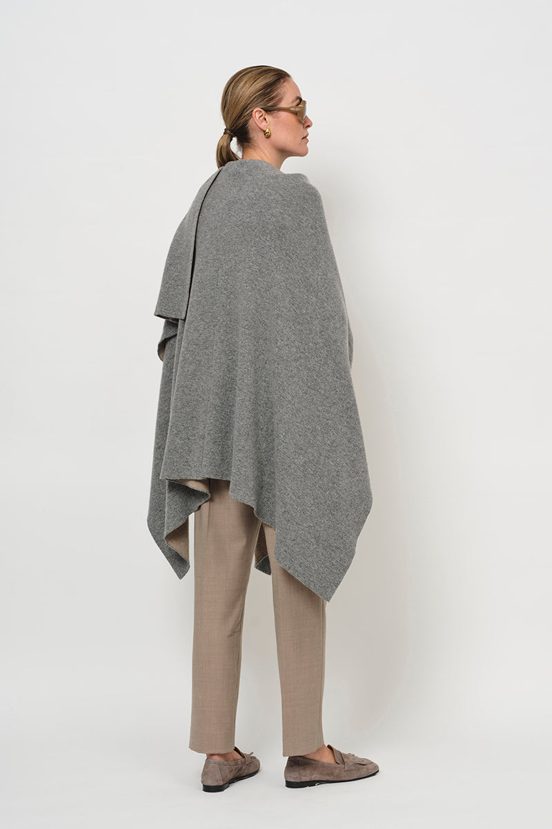 Two-tone poncho