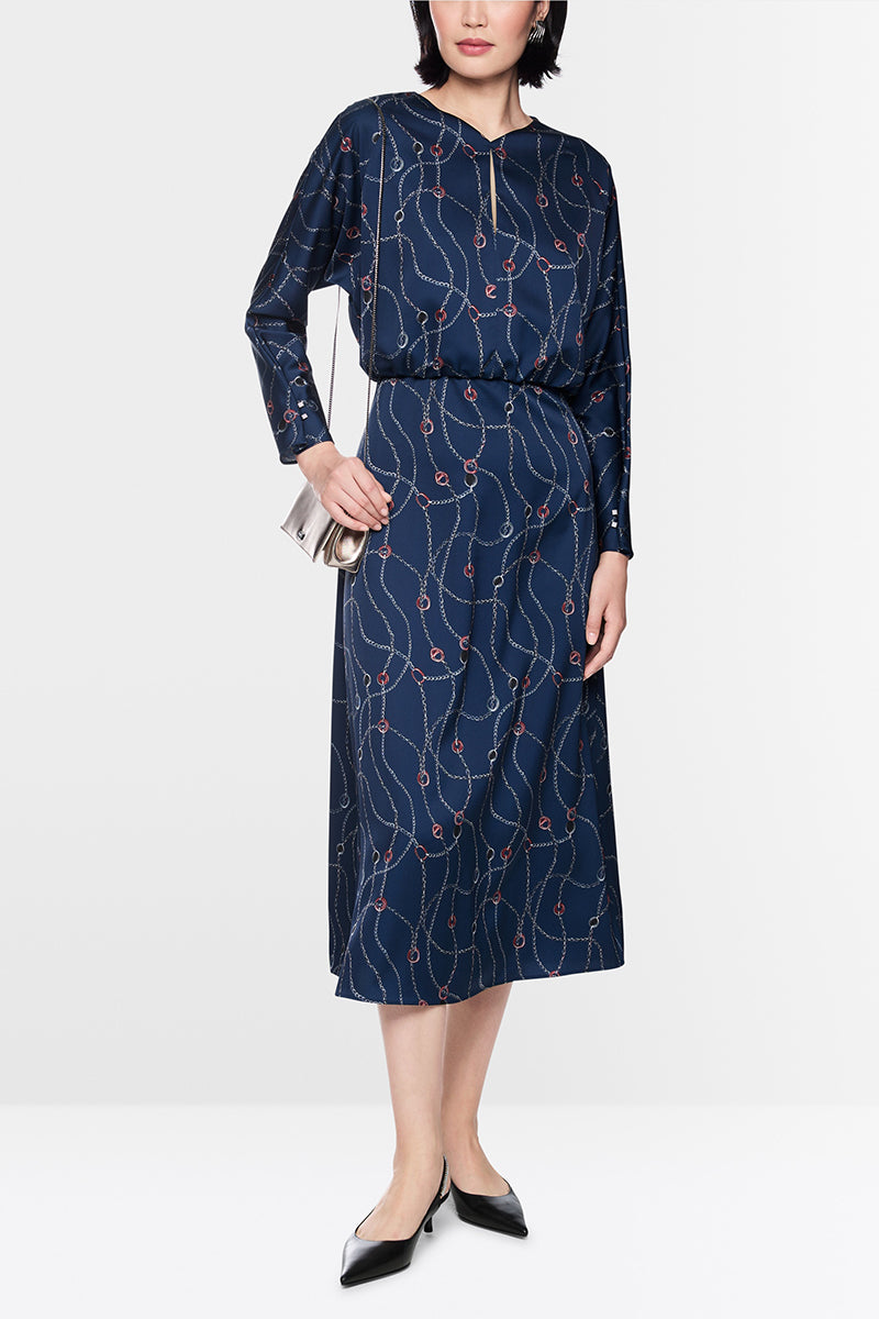 Midi dress with chain print