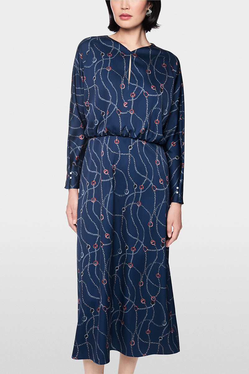 Midi dress with chain print