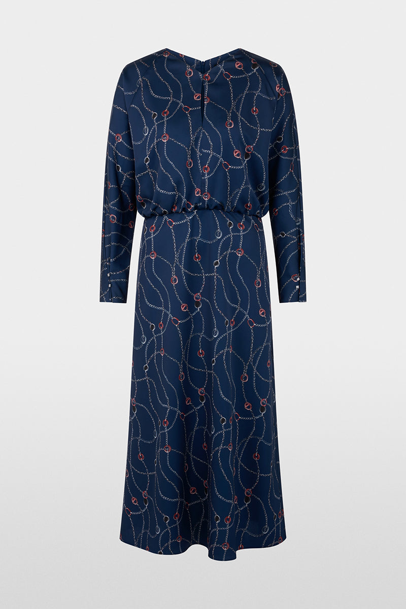 Midi dress with chain print