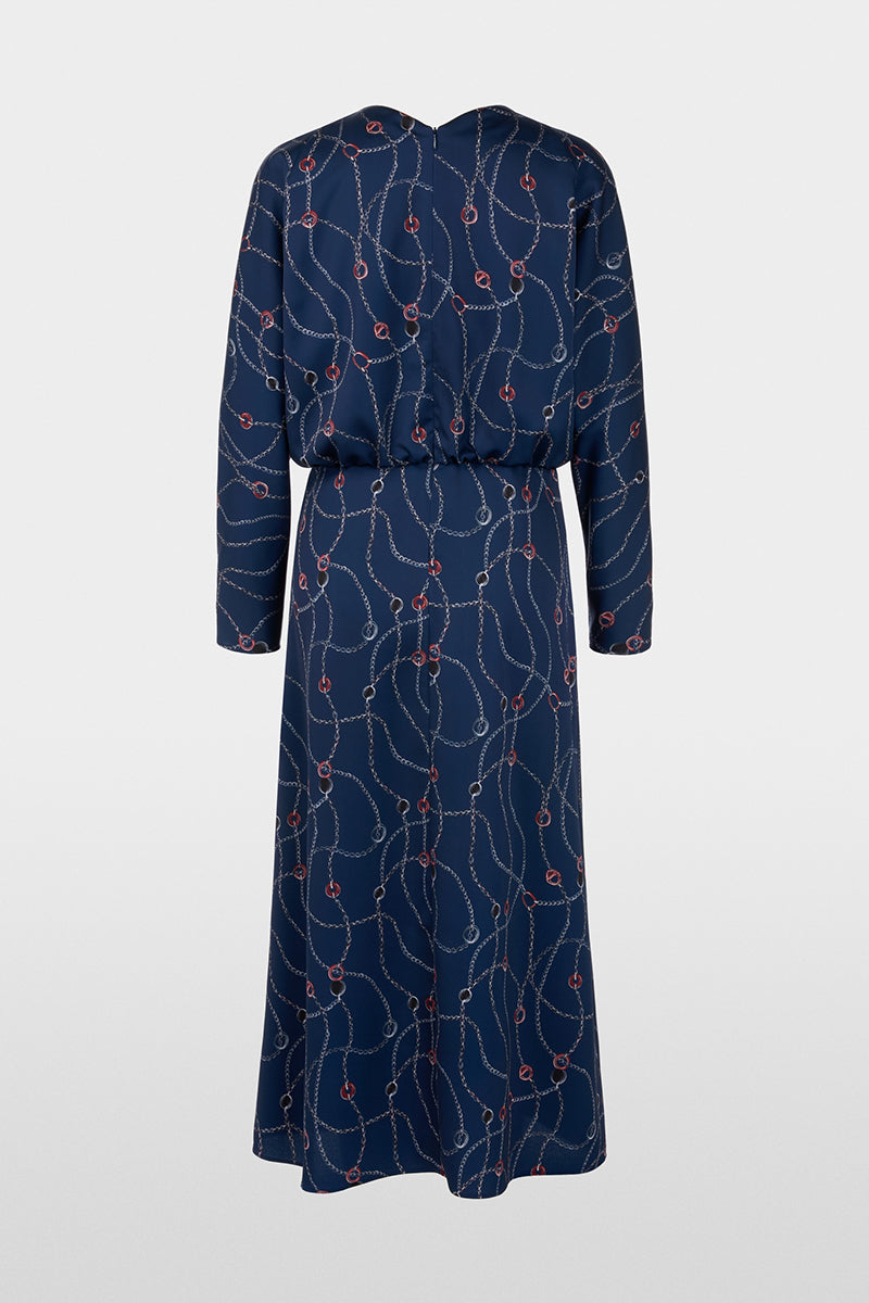 Midi dress with chain print