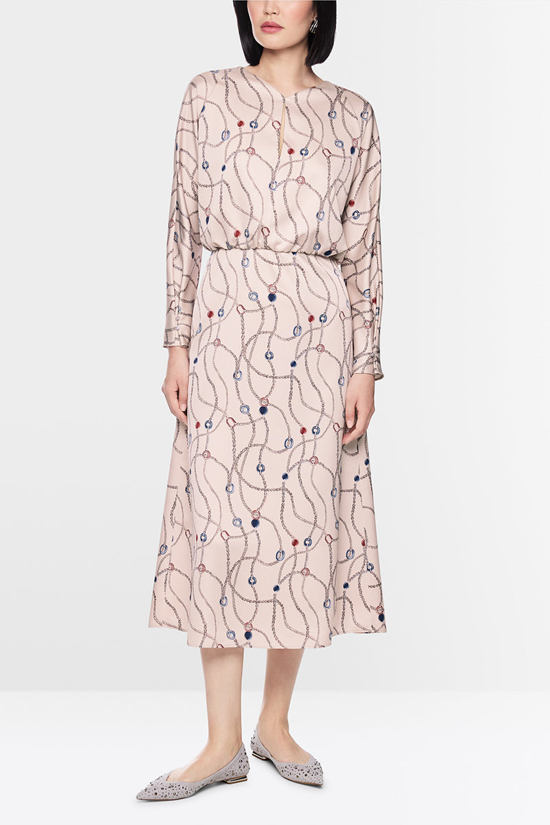 Midi dress with chain print