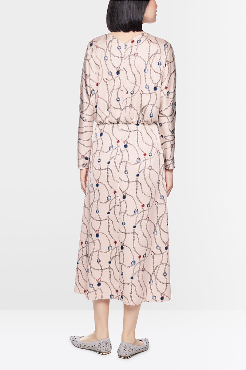 Midi dress with chain print