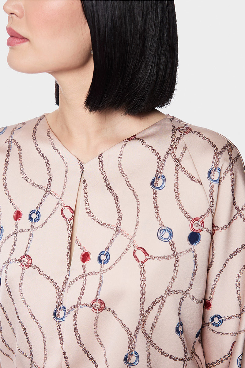 Midi dress with chain print