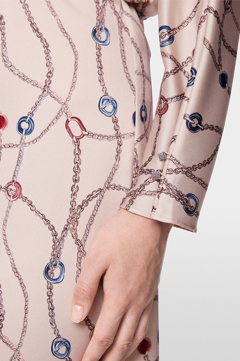 Midi dress with chain print