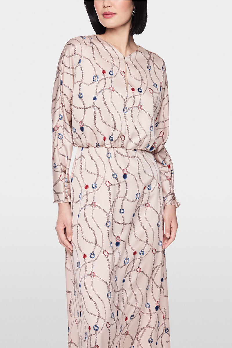 Midi dress with chain print