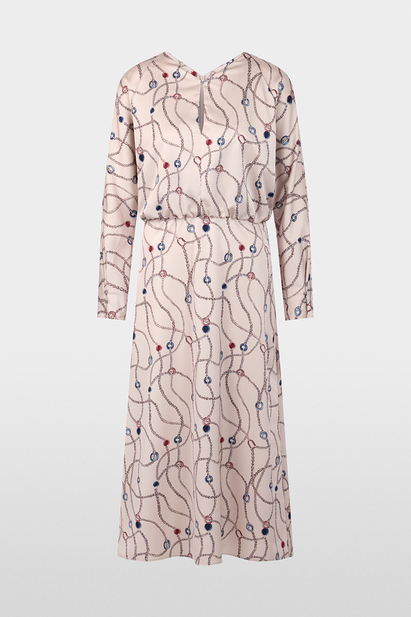 Midi dress with chain print