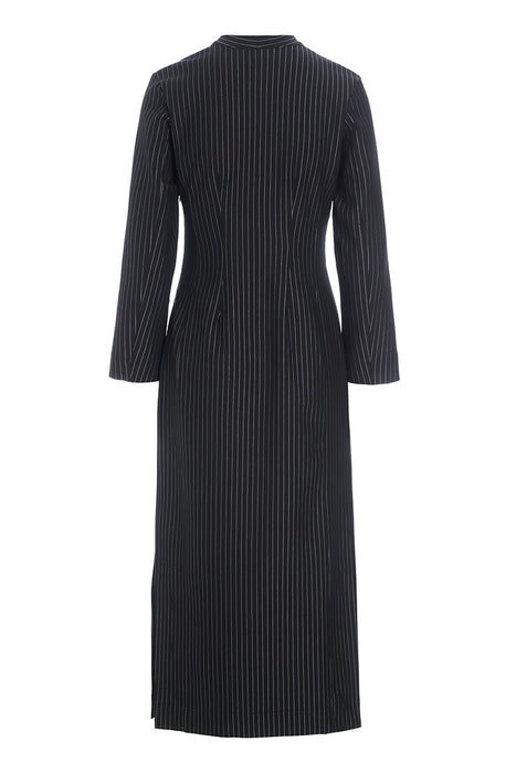 Pinstripe jersey long dress