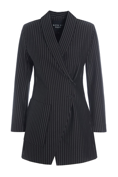 Pinstripe jersey blazer jacket