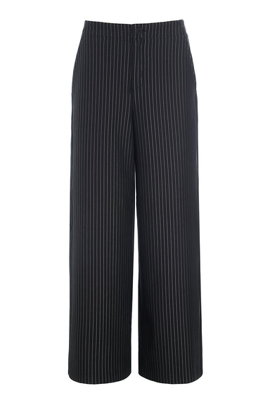 Pinstripe jersey wide trousers