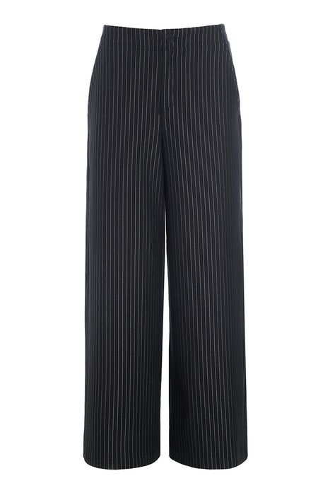 Pinstripe jersey wide trousers