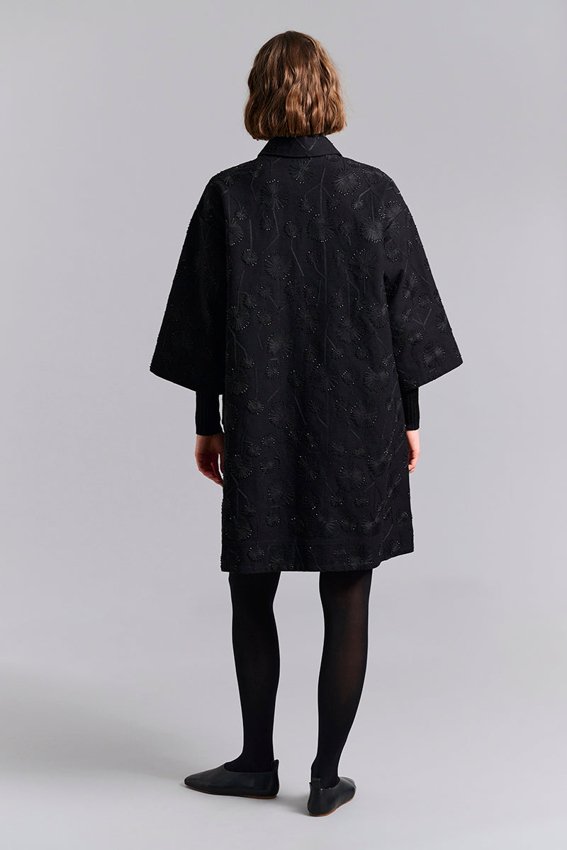 Dark daisy coat dress