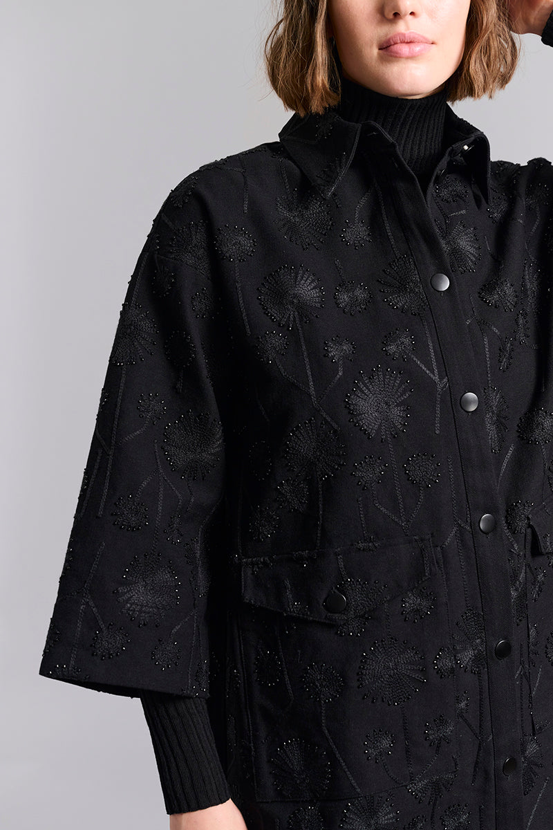 Dark daisy coat dress