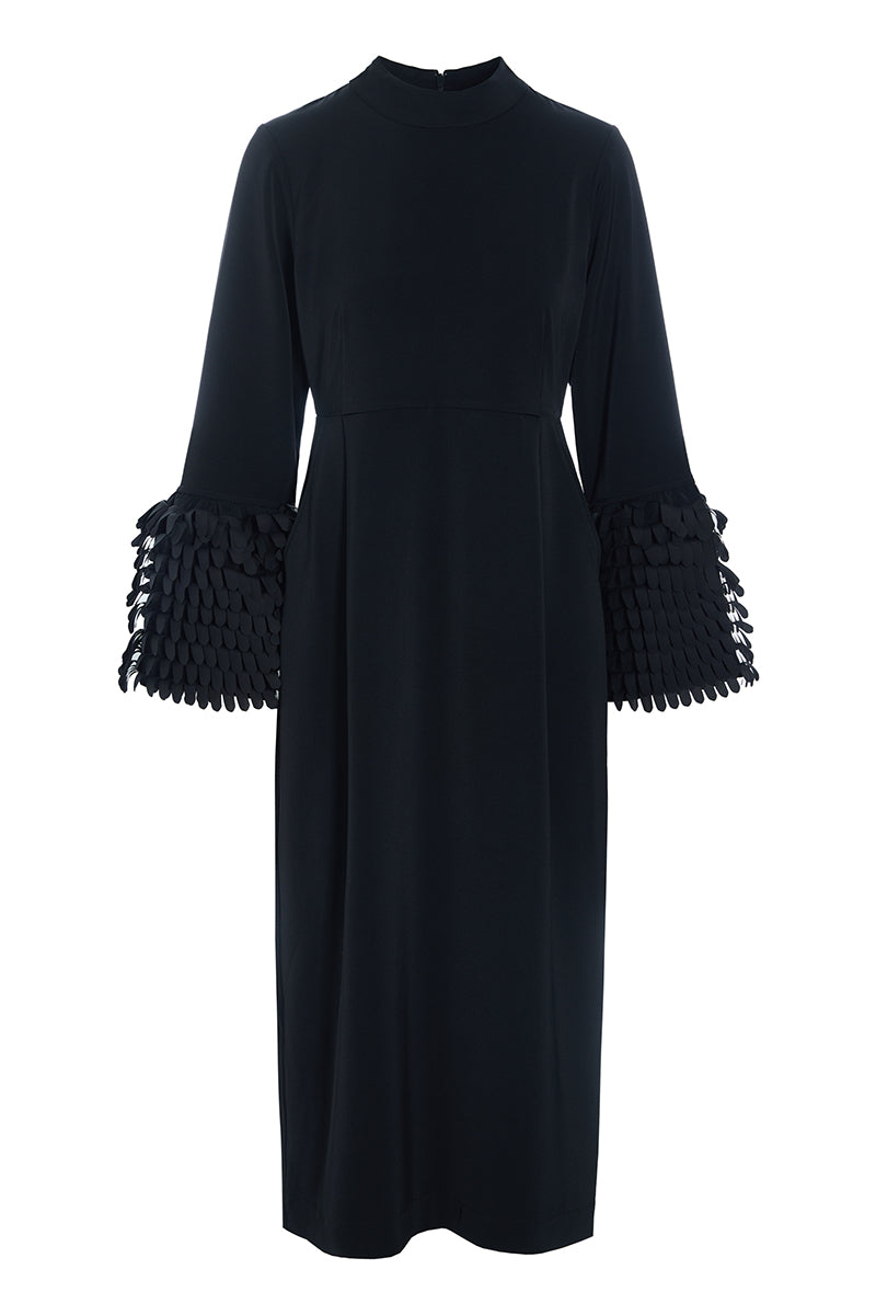 Sakura stretch dress with ruffles