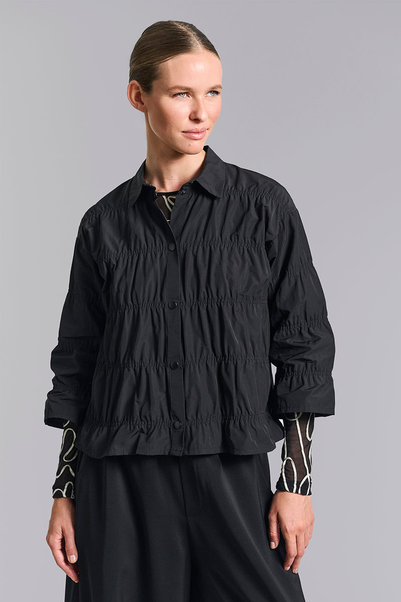 Fukkura poplin jacket with elastic