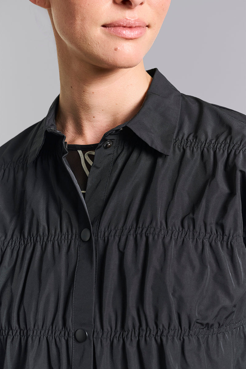 Fukkura poplin jacket with elastic