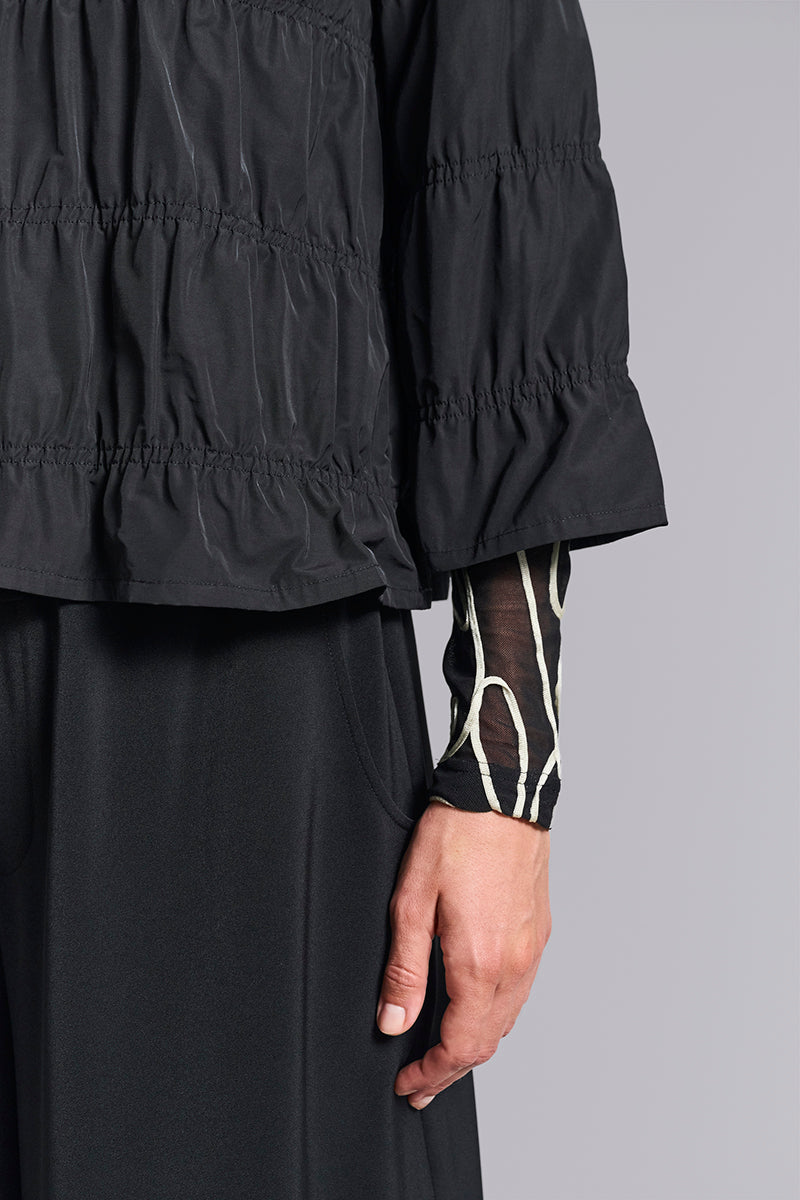 Fukkura poplin jacket with elastic