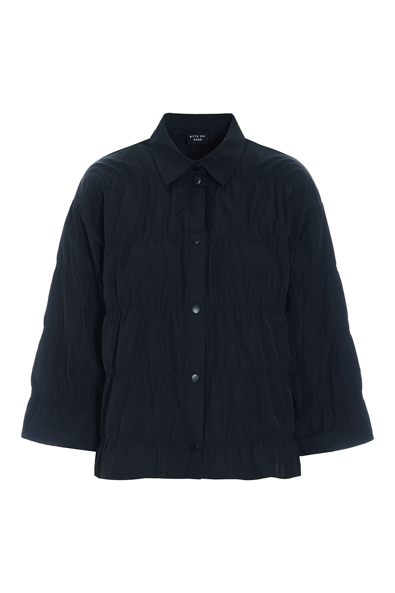 Fukkura poplin jacket with elastic