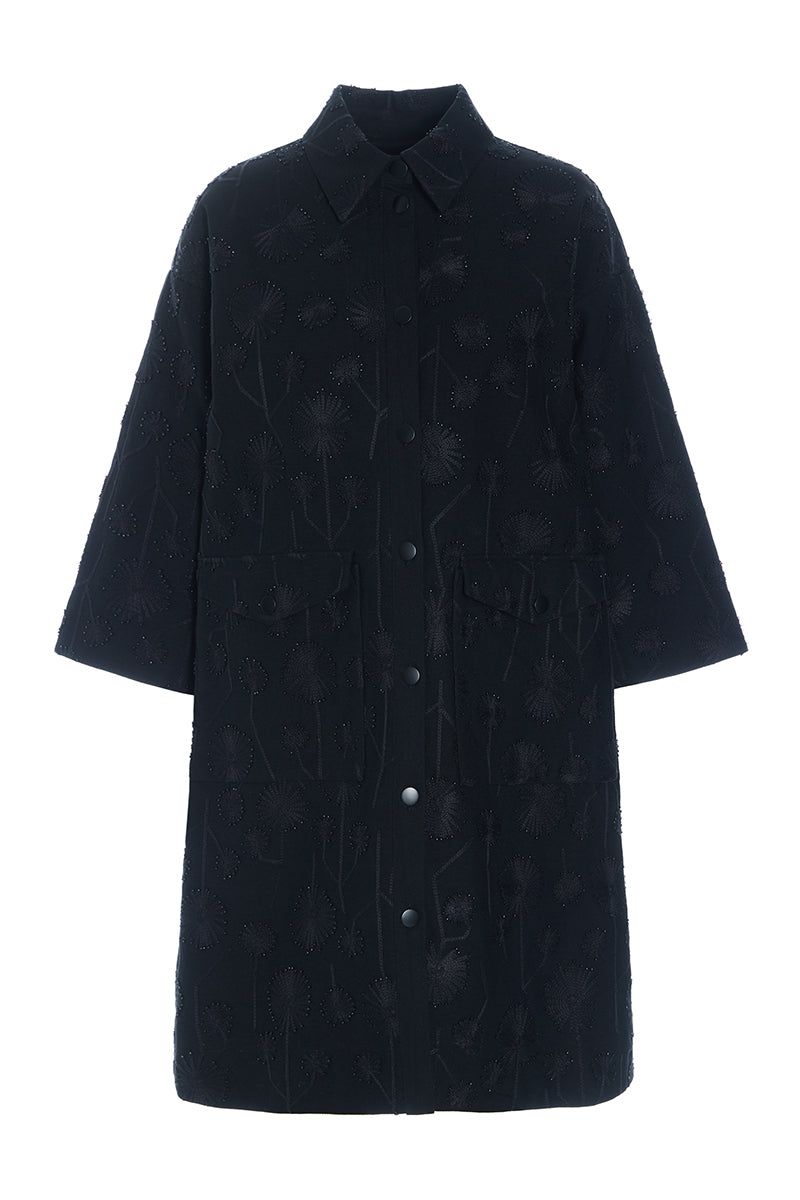 Dark daisy coat dress