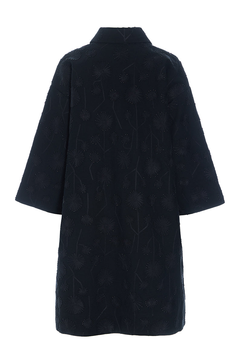 Dark daisy coat dress
