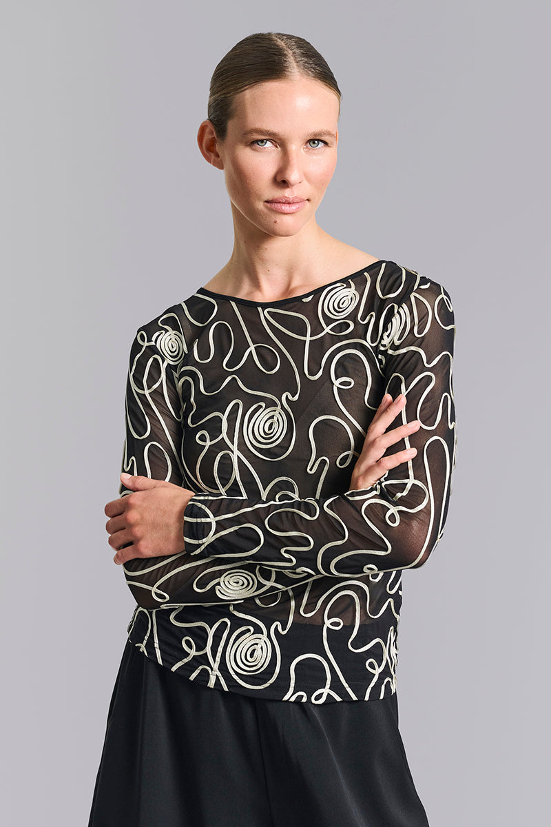 Twirl mesh t-shirt