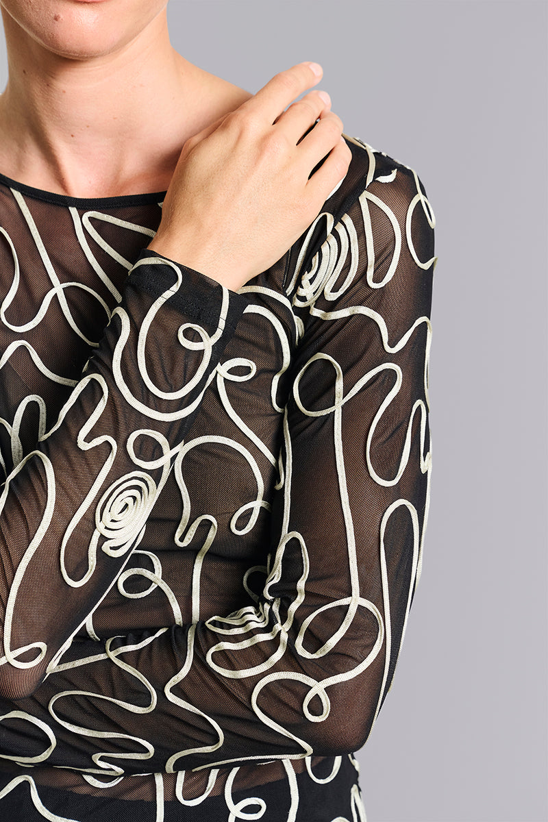 Twirl mesh t-shirt