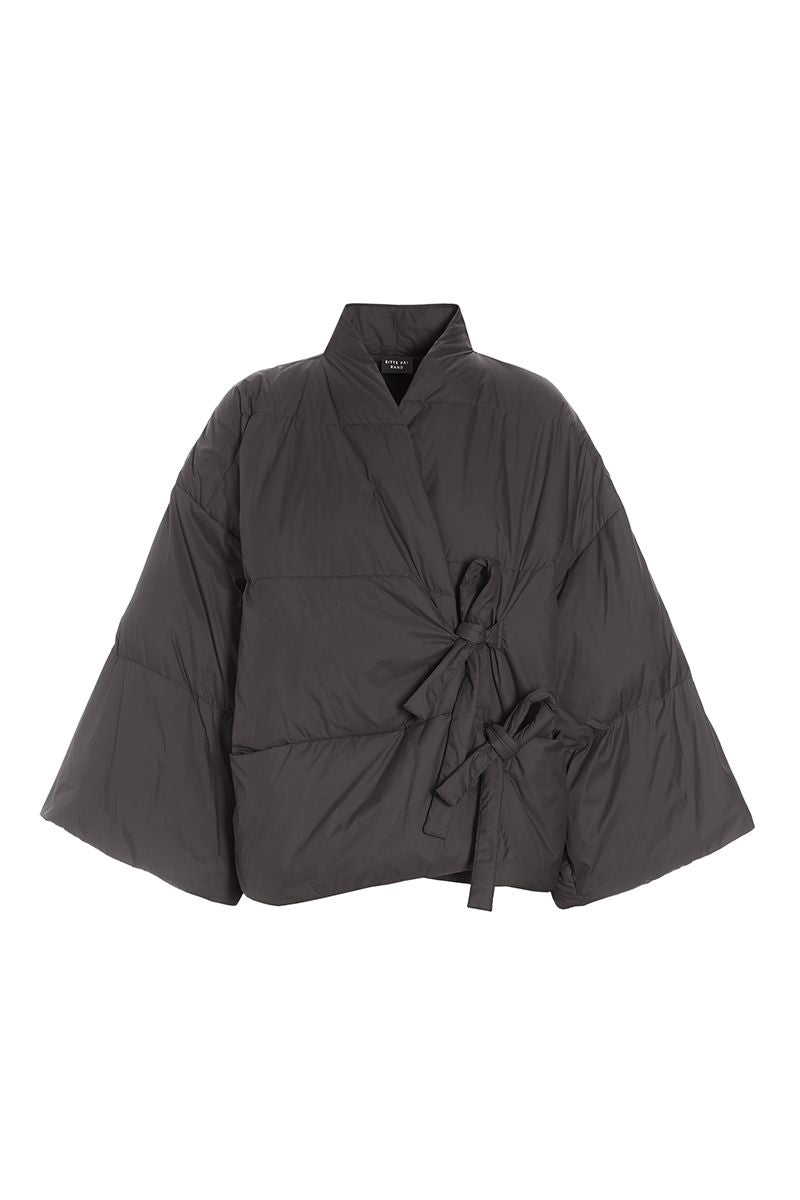 Feather down jacket with ties