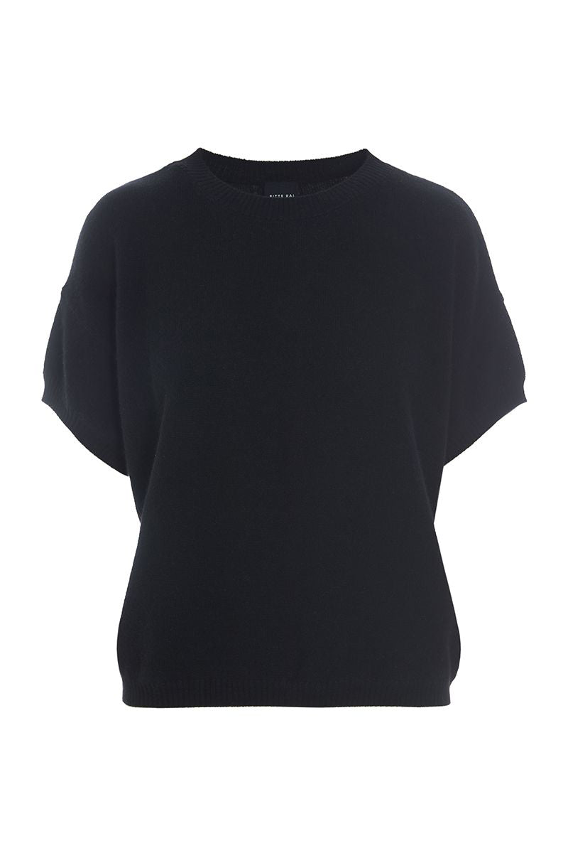 Cloud cashmere short-sleeved blouse