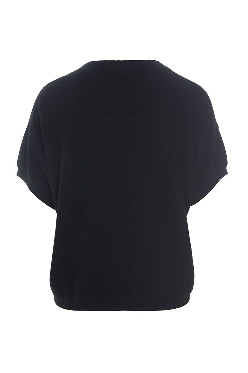 Cloud cashmere short-sleeved blouse