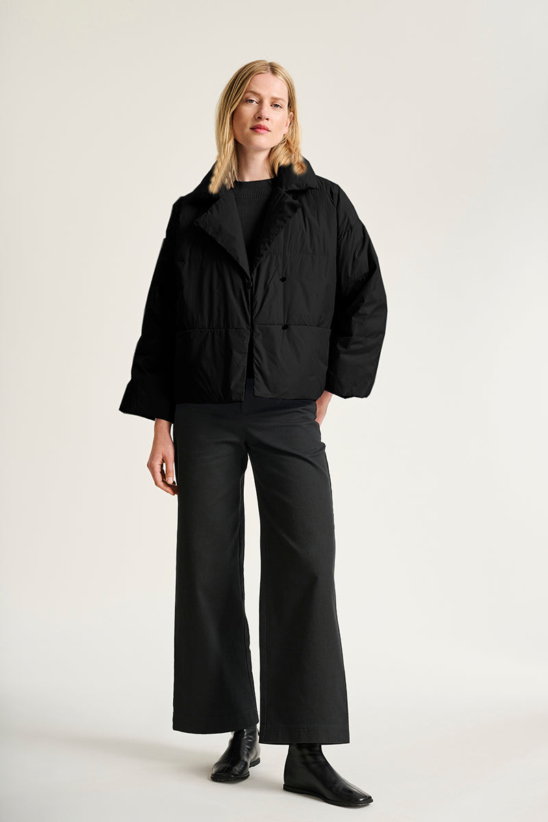 Feather down jacket with lapel
