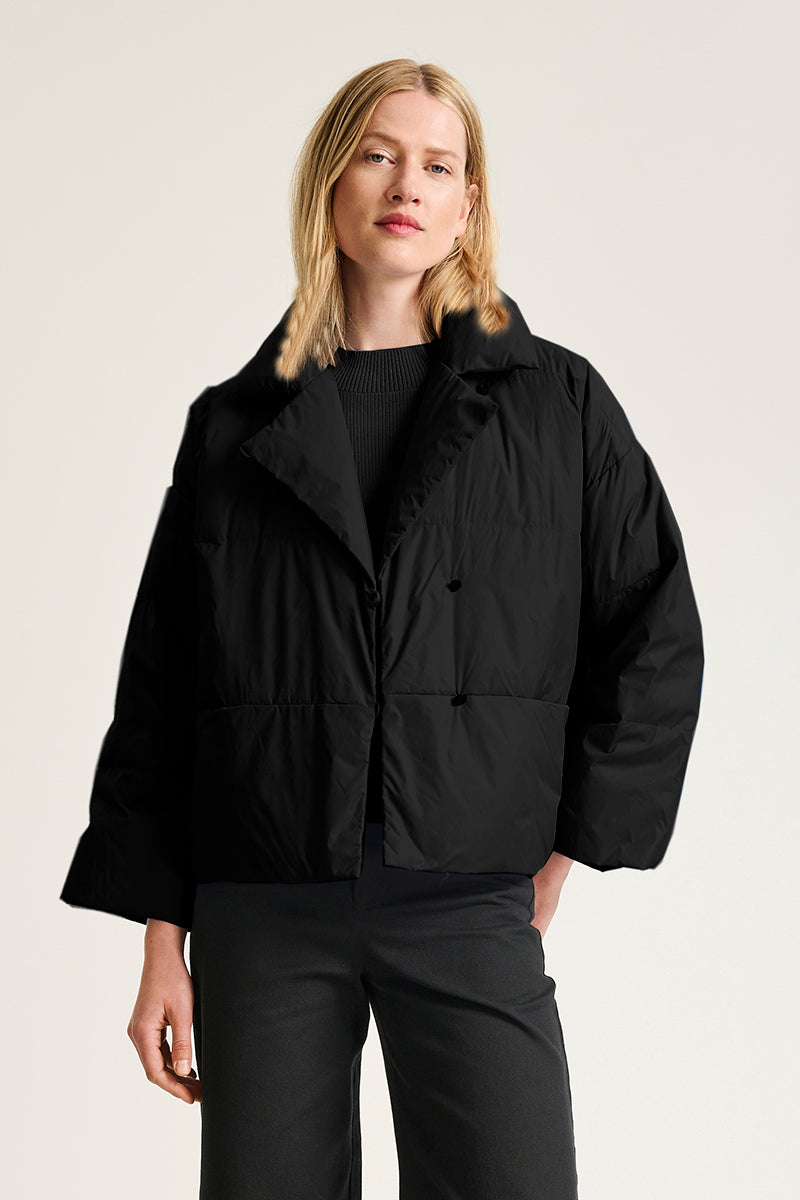 Feather down jacket with lapel