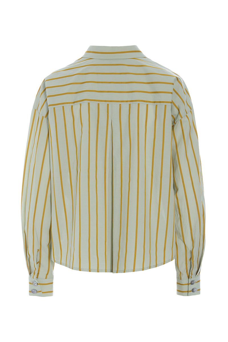 Golden stripes shirt with pleats