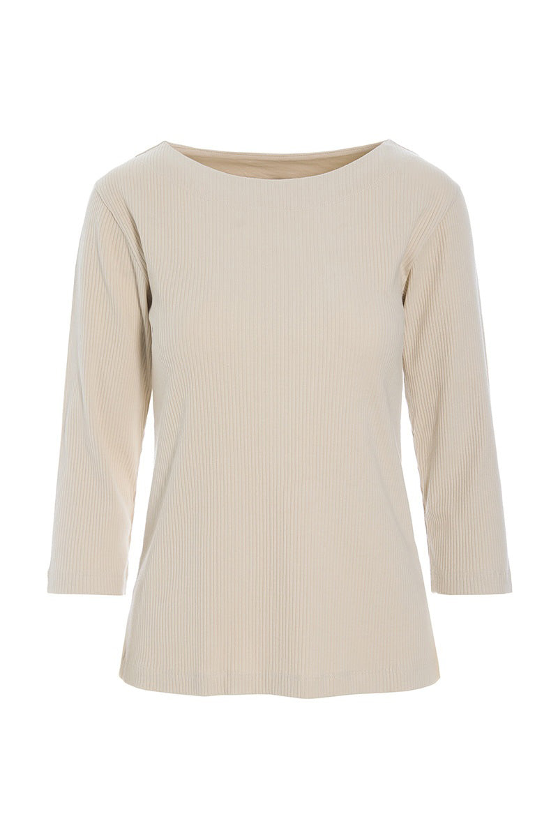Naibu rib blouse with 3/4 sleeve