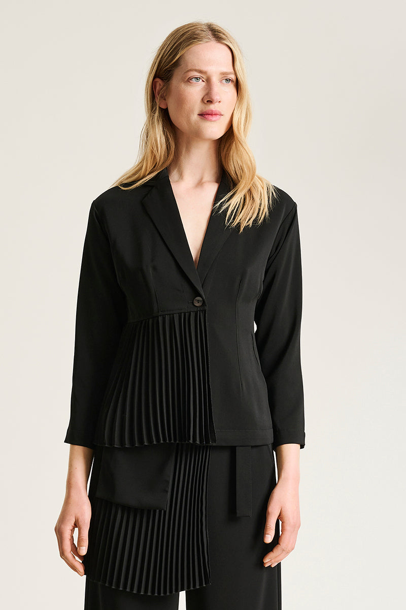 Yume jacket with plisse detail