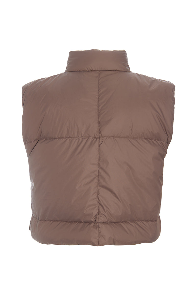 Feather down short waistcoat