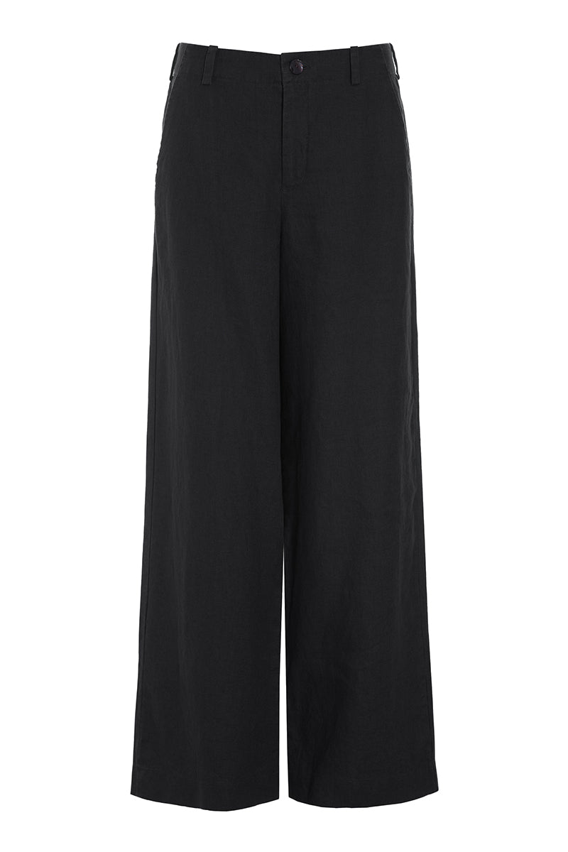 Lazy linen straight pants