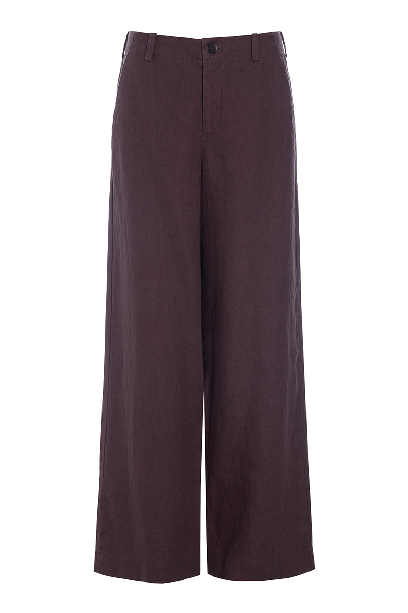 Lazy linen straight pants