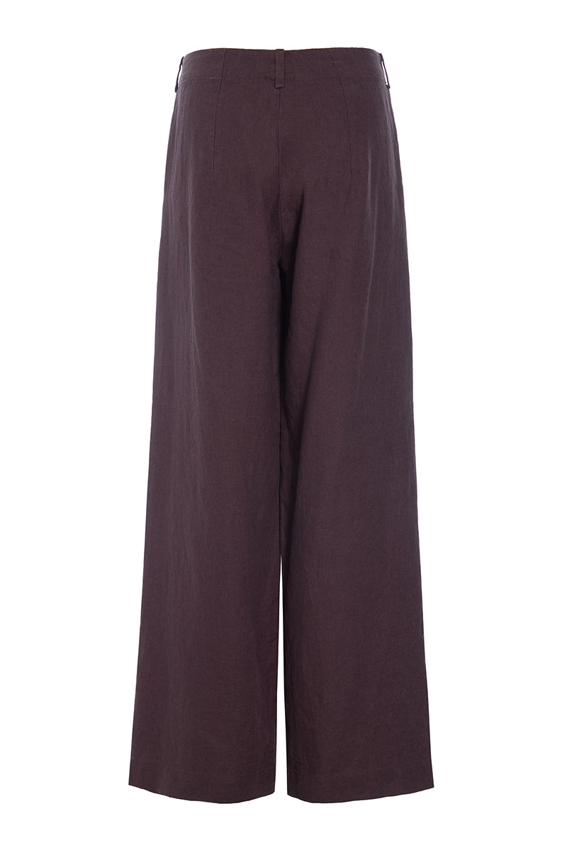 Lazy linen straight pants