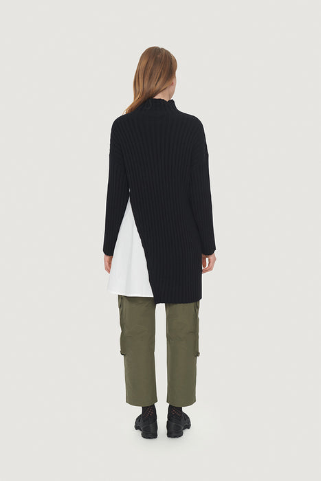 Gamine knit long blouse