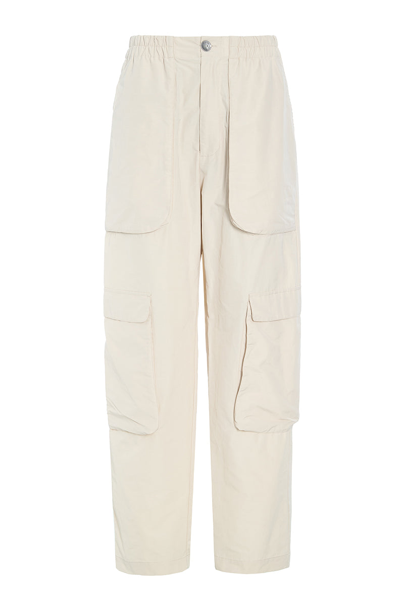 Fukkura poplin pants with pocket