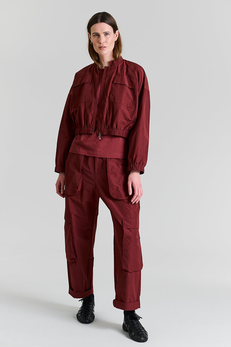 Fukkura poplin bomber jacket