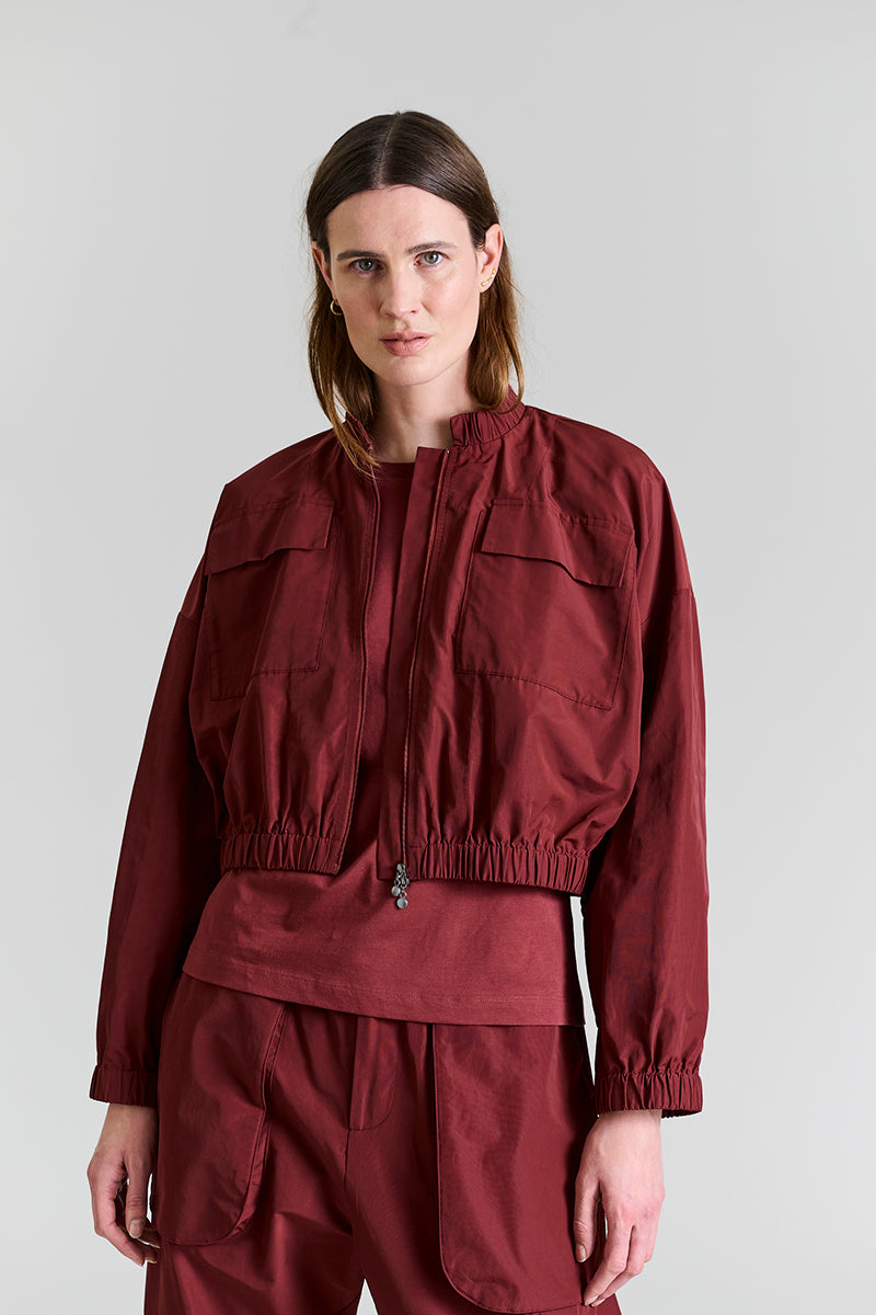 Fukkura poplin bomber jacket