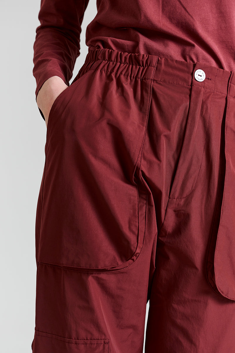 Fukkura poplin pants with pocket