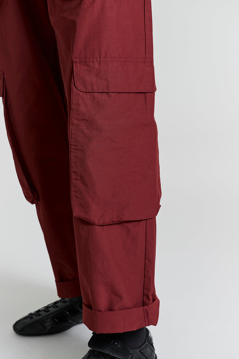 Fukkura poplin pants with pocket