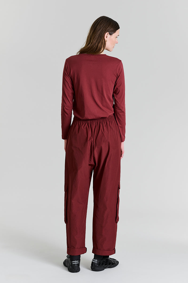 Fukkura poplin pants with pocket