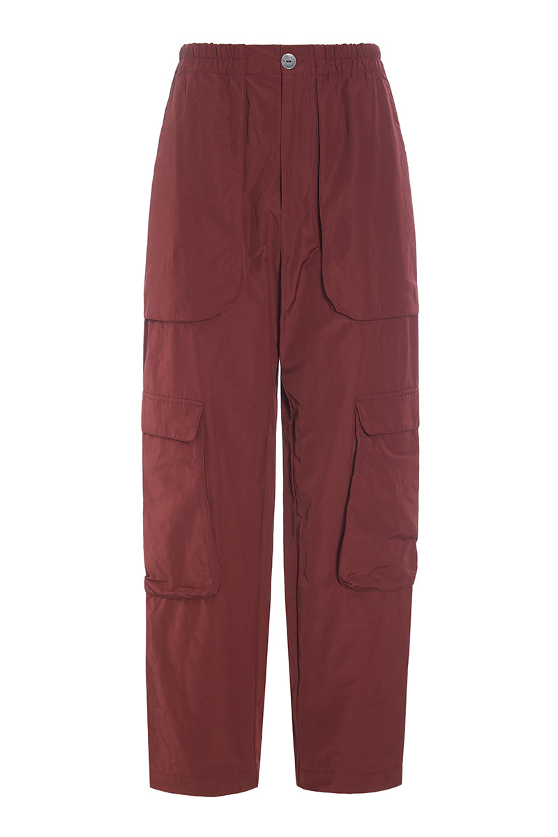 Fukkura poplin pants with pocket