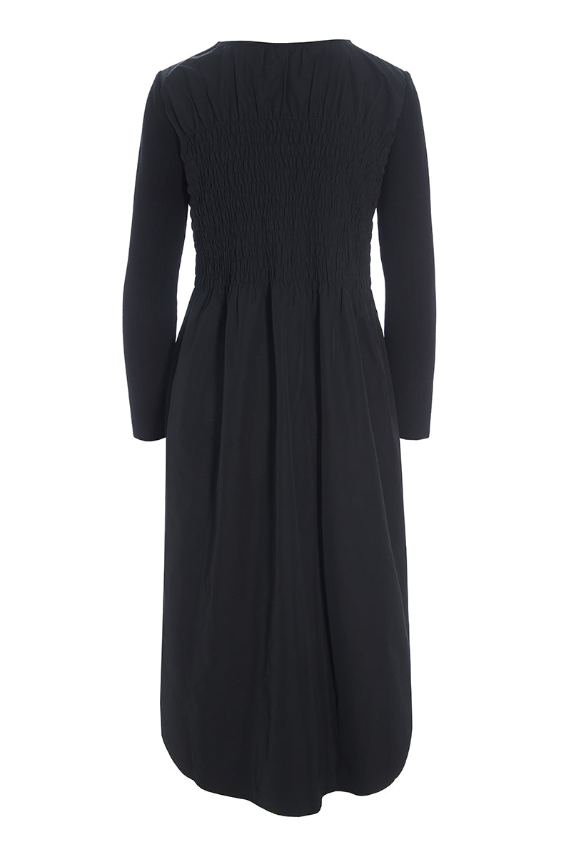 Fukkura poplin dress with smock