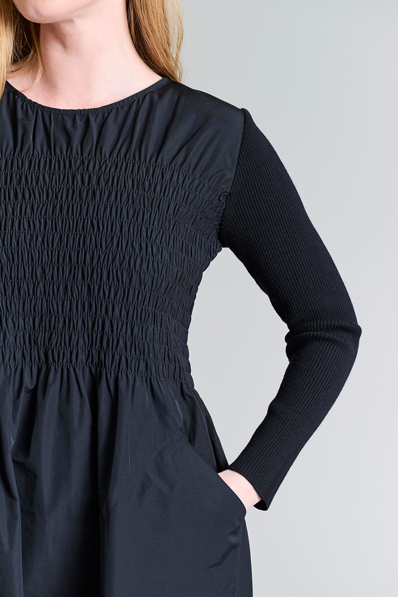 Fukkura poplin dress with smock